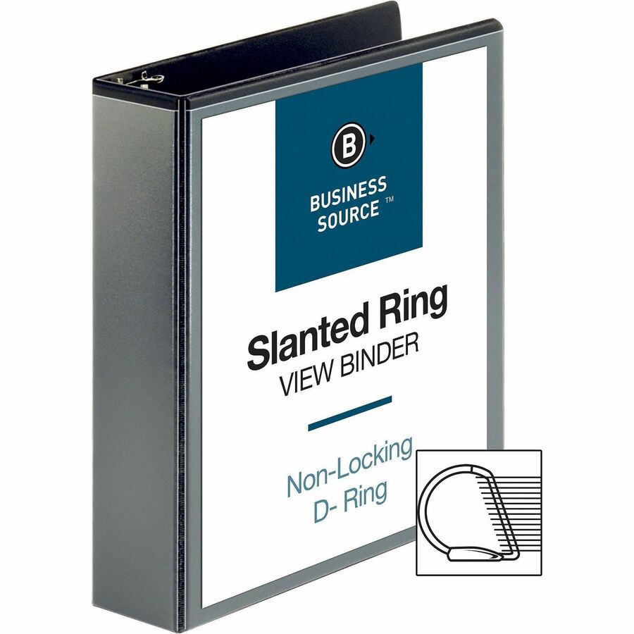 Business Source Basic D-Ring View Binders - 2" Binder Capacity - Letter - 8 1/2" x 11" Sheet Size - Fastener: D-Ring - P