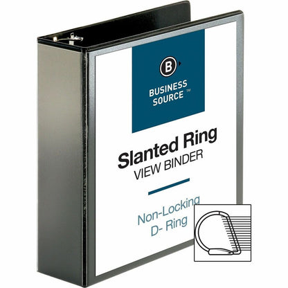 Business Source Basic D-Ring View Binders - 3" Binder Capacity - Letter - 8 1/2" Sheet Size - Fastener: D-Ring - Polypro