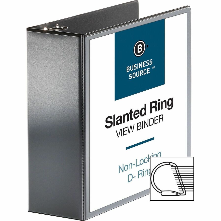 Business Source Basic D-Ring View Binders - 4" Binder Capacity - Letter - 8 1/2" x 11" Sheet Size - Fastener: D-Ring - P