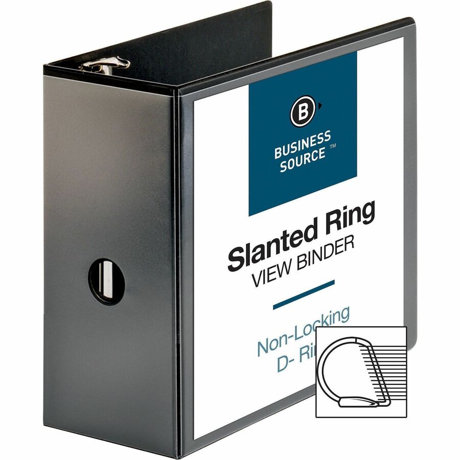 Business Source Basic D-Ring View Binders - 5" Binder Capacity - Letter - 8 1/2" x 11" Sheet Size - Fastener: D-Ring - P