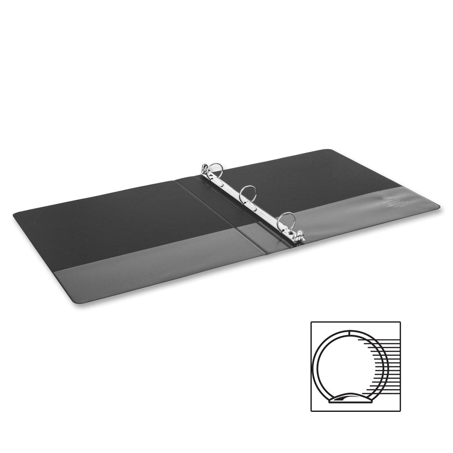 Business Source Basic Round Ring Binder - 1" Binder Capacity - 8 1/2" x 5 1/2" Sheet Size - 240 Sheet Capacity - 3 Ring 