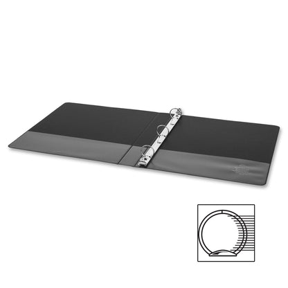 Business Source Basic Round Ring Binder - 1" Binder Capacity - 8 1/2" x 5 1/2" Sheet Size - 240 Sheet Capacity - 3 Ring 