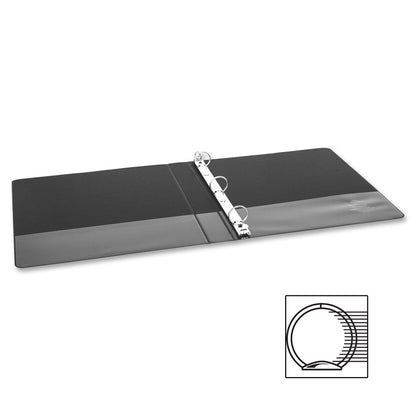 Business Source Basic Round Ring Binder - 1" Binder Capacity - 8 1/2" x 5 1/2" Sheet Size - 240 Sheet Capacity - 3 Ring 