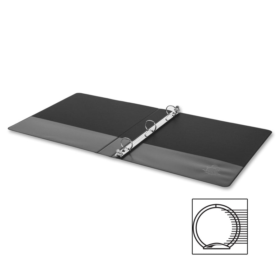 Business Source Basic Round Ring Binder - 1" Binder Capacity - 8 1/2" x 5 1/2" Sheet Size - 240 Sheet Capacity - 3 Ring 