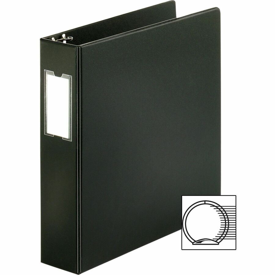 Business Source Basic Round Ring Binder w/Label Holder - 2" Binder Capacity - Letter - 8 1/2" x 11" Sheet Size - 3 Ring 