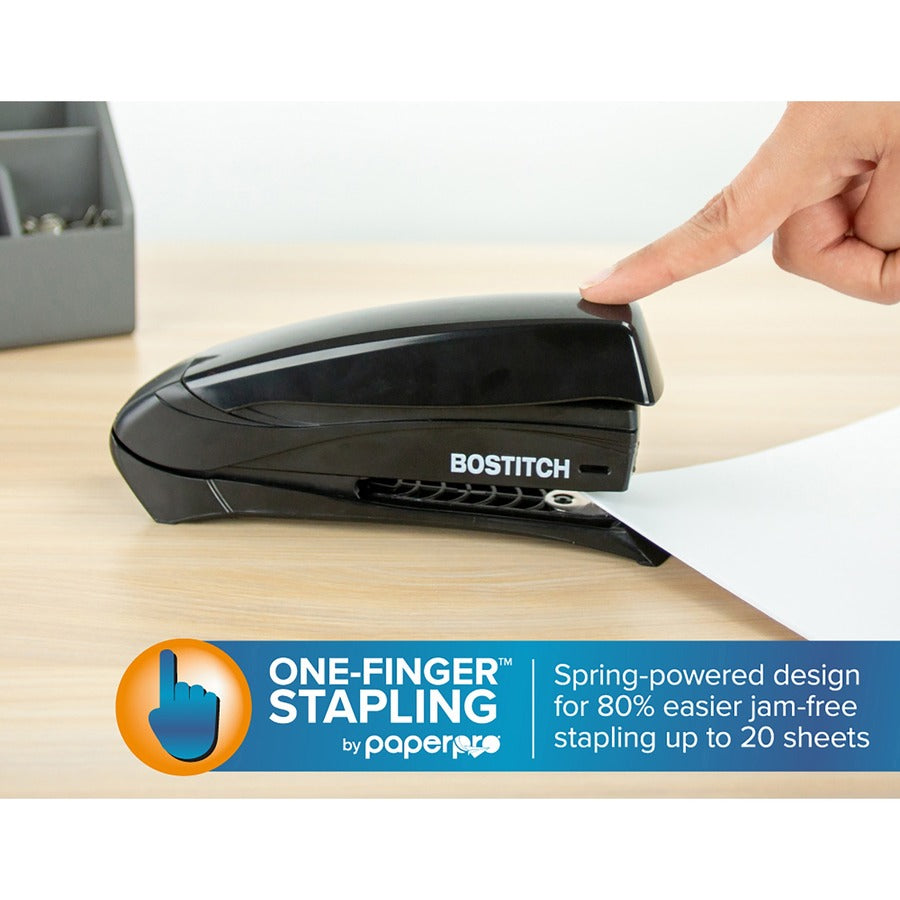 Bostitch Inspire 20 Spring-Powered Premium Desktop Stapler - Staples Upto 20 Sheet - Holds Upto 210 Staple - Full Strip 