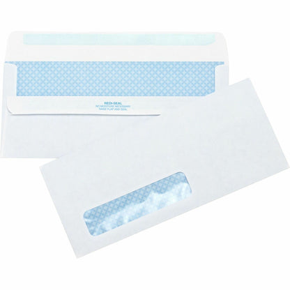 Business Source No.10 Standard Window Invoice Envelopes - Single Window - 9 1/2" Width x 4 1/2" Length - 24 lb - Self-se