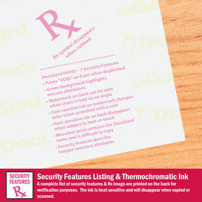 DocuGard Advanced Medical Security Paper - Letter - 8 1/2" x 11" - 24 lb Basis Weight - Tamper Resistant, Watermarked, C