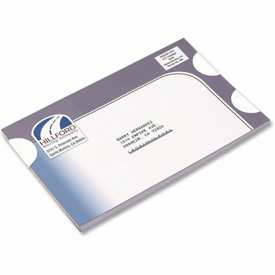 Avery® Round Booklet Seals - 4" Width x 6" Length - Permanent Adhesive - Round - Laser, Inkjet - White - Paper - 6 / She