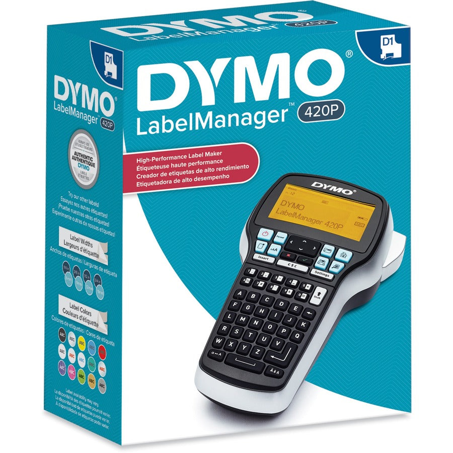 Dymo LabelManager 420P Portable Labelmaker - 180 dpi - Tape - 0.24" , 0.35" , 0.47" , 0.75" - LCD Screen - Battery, Powe