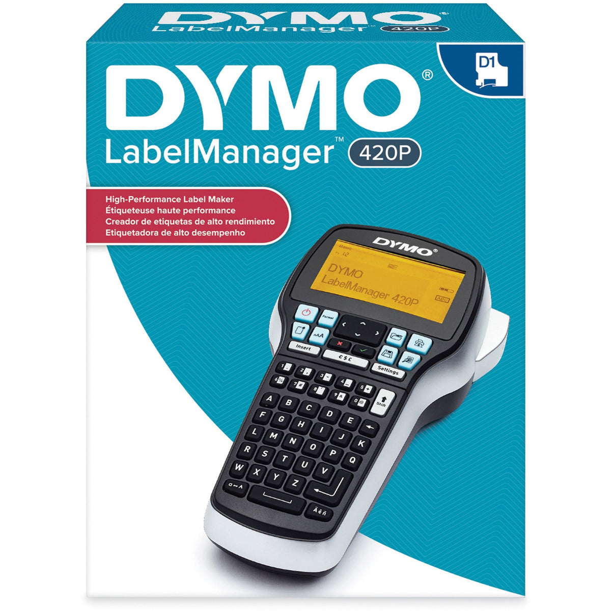 Dymo LabelManager 420P Portable Labelmaker - 180 dpi - Tape - 0.24" , 0.35" , 0.47" , 0.75" - LCD Screen - Battery, Powe