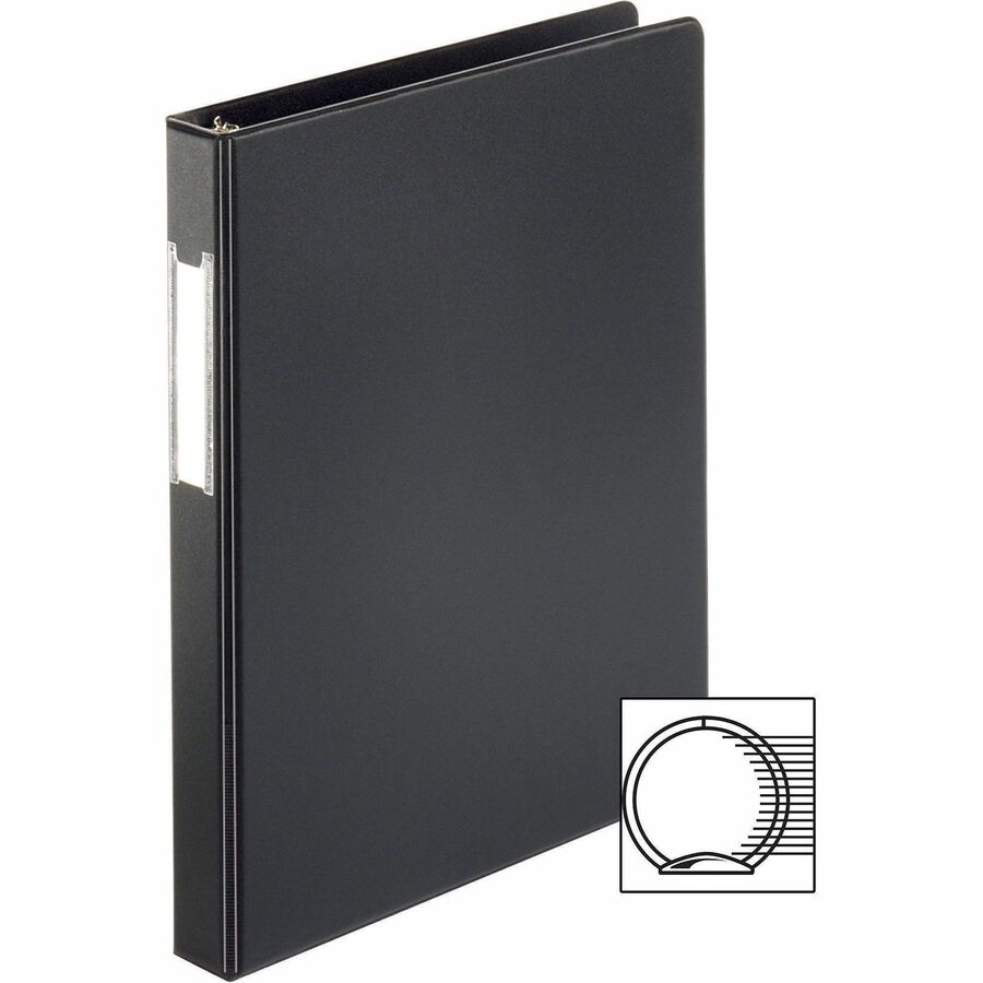 Business Source Basic Round Ring Binder w/Label Holder - 1" Binder Capacity - Letter - 8 1/2" x 11" Sheet Size - 3 Ring 