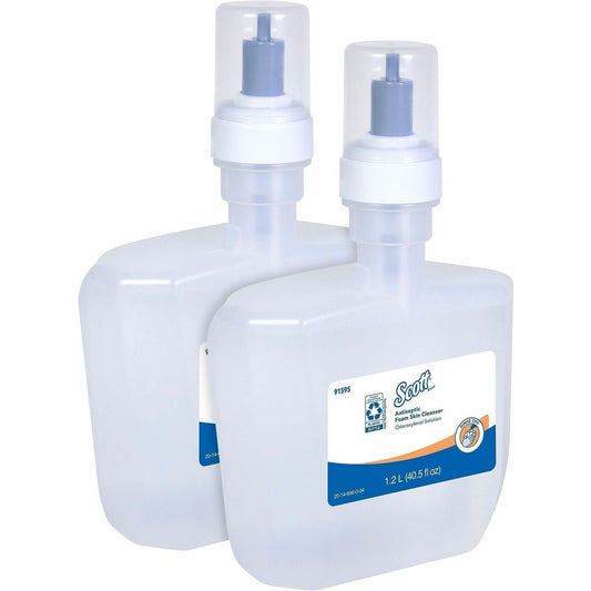 Scott Antiseptic Foam Skin Cleanser - 2.53 lb - Bottle Dispenser - Hand, Skin - Clear - 2 / Carton