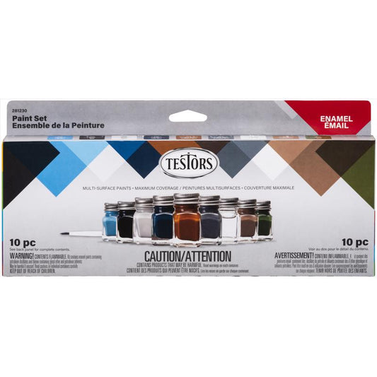Testors Military Assorted Solvent-Based Enamel Paint Exterior and Interior 0.25 oz