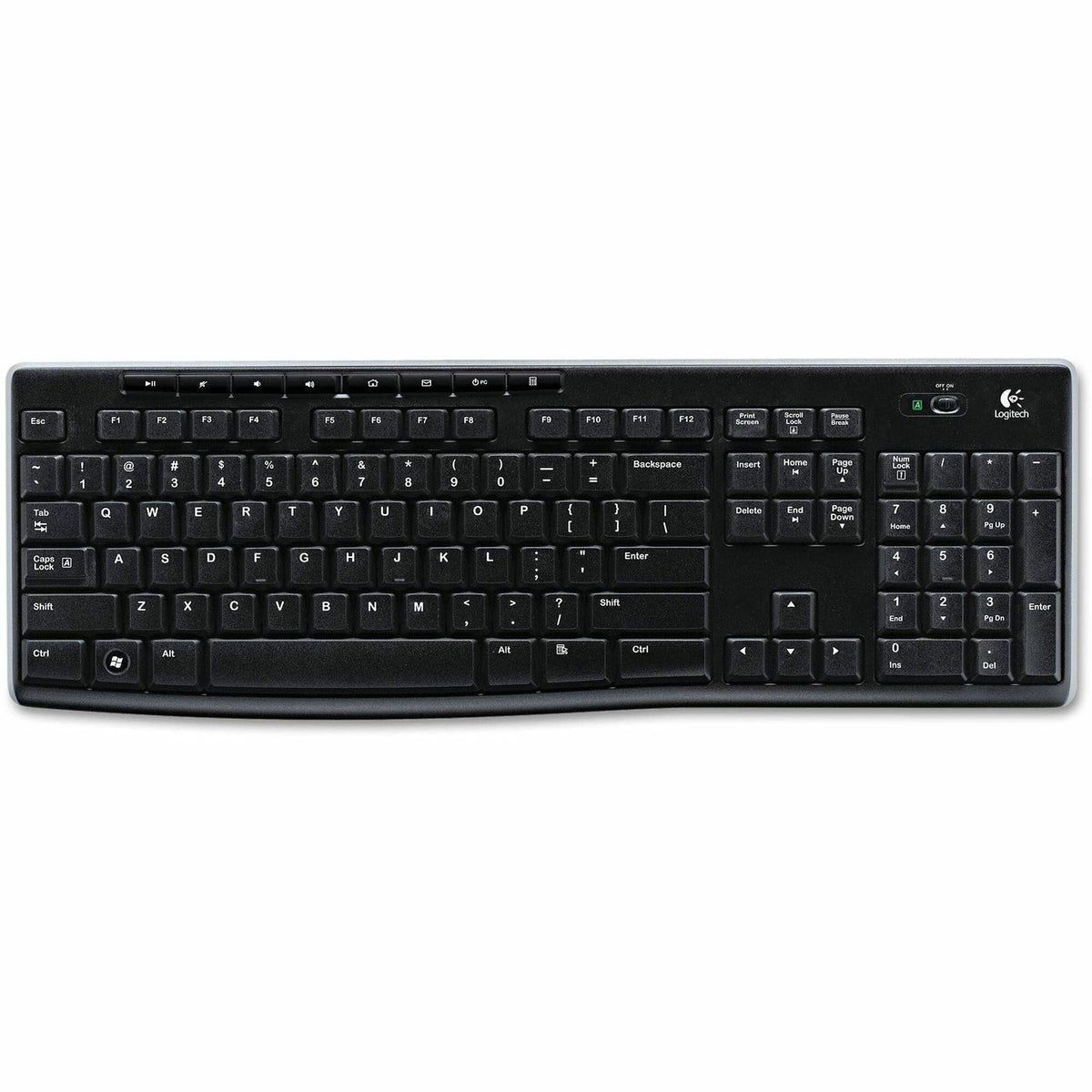 Logitech K270 Keyboard - Wireless Connectivity - RF - 33 ft - 2.40 GHz - USB Interface