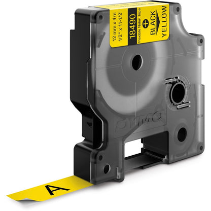 Dymo Rhino Flexible Nylon Labels - x 1/2" Width - Direct Thermal - Yellow - Nylon - 1 Each