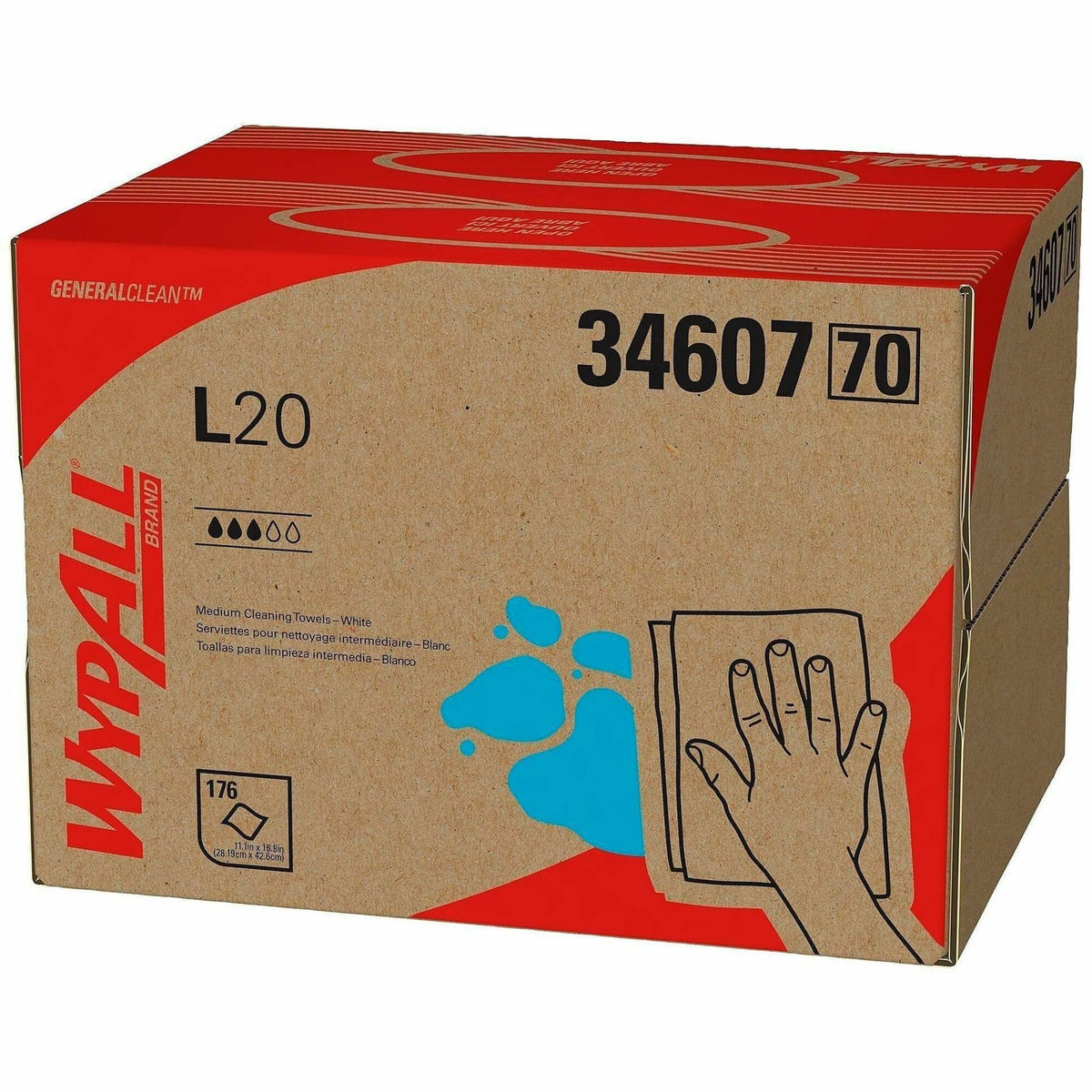 Wypall L20 Wipers Brag Box - For Multipurpose - Absorbent - White - 1 Carton