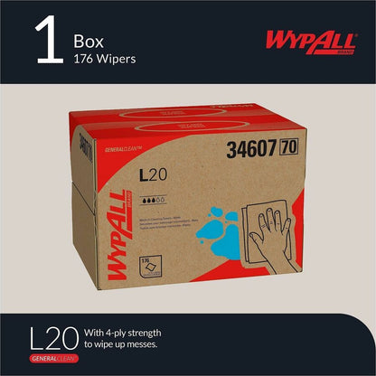 Wypall L20 Wipers Brag Box - For Multipurpose - Absorbent - White - 1 Carton