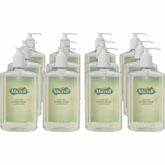 Micrell Antibacterial Lotion Soap - 12 fl oz - Pump Bottle Dispenser - Kill Germs - Hand - Antibacterial - Orange - 1 Ca