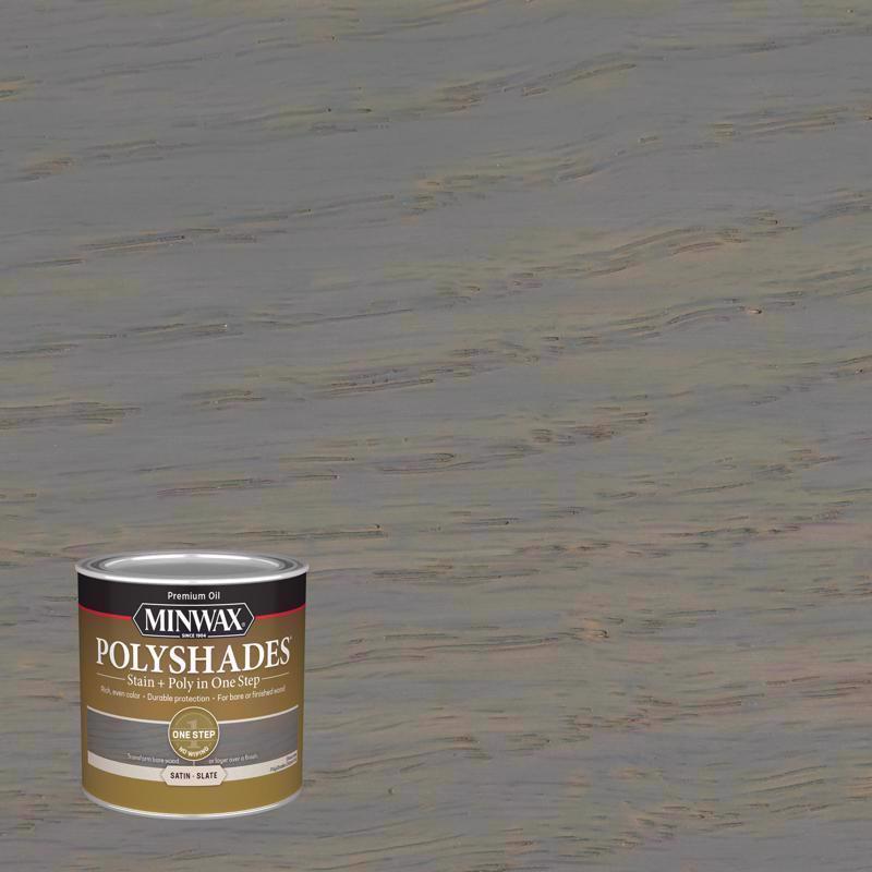 Minwax PolyShades Semi-Transparent Satin Slate Oil-Based Stain/Polyurethane Finish 1/2 pt