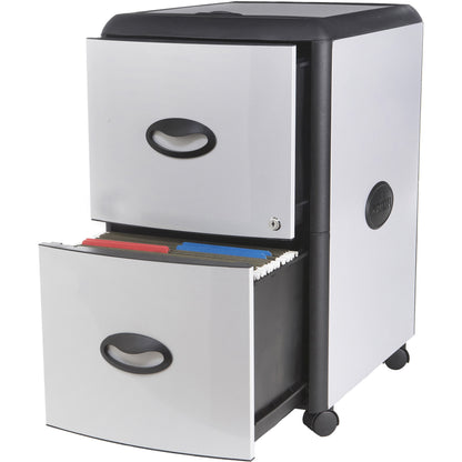 Storex Deluxe File Cabinet - 2-Drawer - 19" Width x 15" Depth x 23" Height - 2 x Drawer(s) for File - Letter - Vertical 