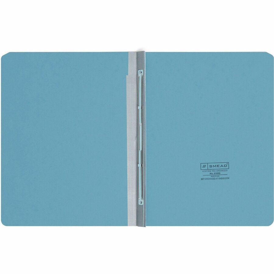 Smead Letter Recycled Fastener Folder - 8 1/2" x 11" - 3" Expansion - 1 Fastener - 25 pt. - Pressboard - Blue - 60% Recy