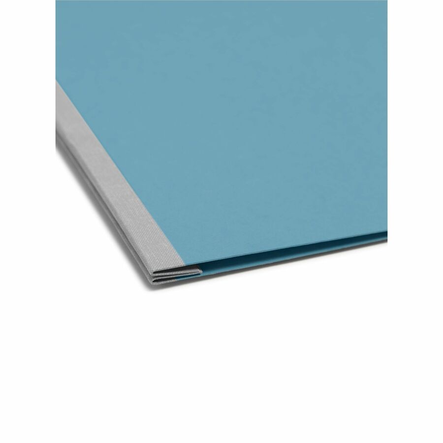 Smead Letter Recycled Fastener Folder - 8 1/2" x 11" - 3" Expansion - 1 Fastener - 25 pt. - Pressboard - Blue - 60% Recy