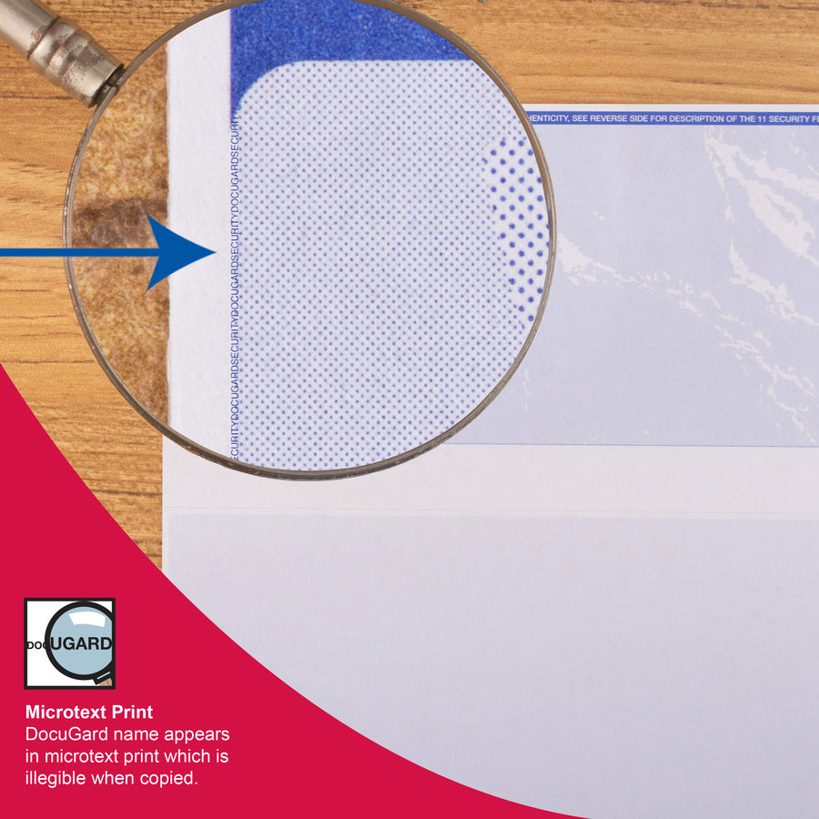 DocuGard Security Business Checks - Letter - 8 1/2" x 11" - 24 lb Basis Weight - Smooth - Erasure Protection, Watermarke