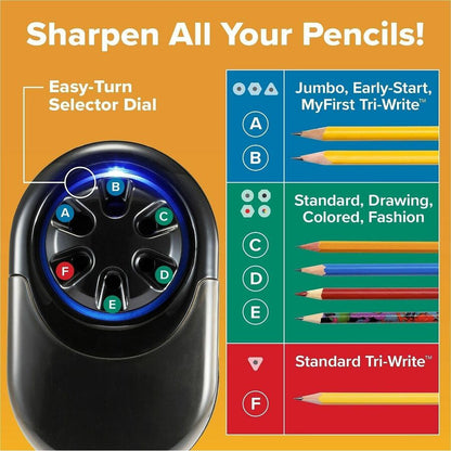 Bostitch QuietSharp Glow Antimicrobial Classroom Electric Pencil Sharpener - Desktop - 9" Height x 6.1" Width - Metal - 