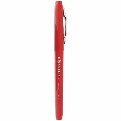 Universal Porous Point Pen, Stick, Medium 0.7 mm, Red Ink, Red Barrel, Dozen - 0.7 mm Medium Bullet Pen Point - Red Ink 