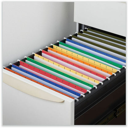 Universal 1/3 Tab Cut Letter Recycled Hanging Folder - 8 1/2" x 11" - Assorted Tab Position - 11 pt. - Stock - Standard 