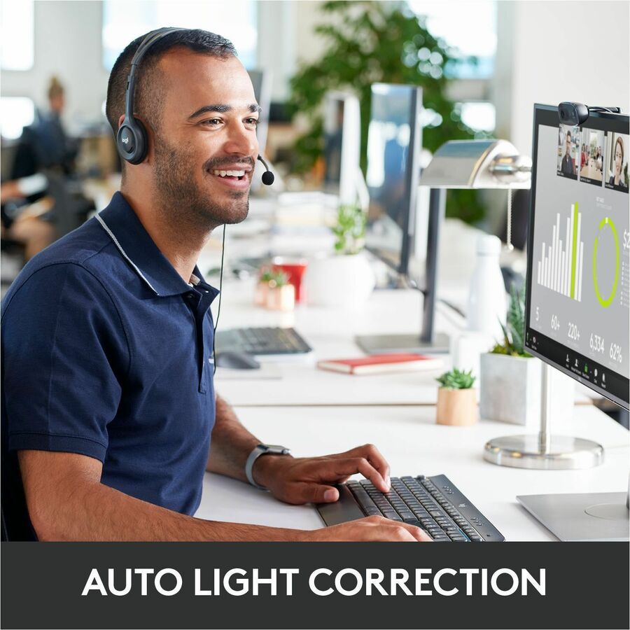 Logitech C270 Webcam - 30 fps - Black - USB 2.0 - 1 Each - 3 Megapixel Interpolated - 1280 x 720 Video - Fixed Focus - 5