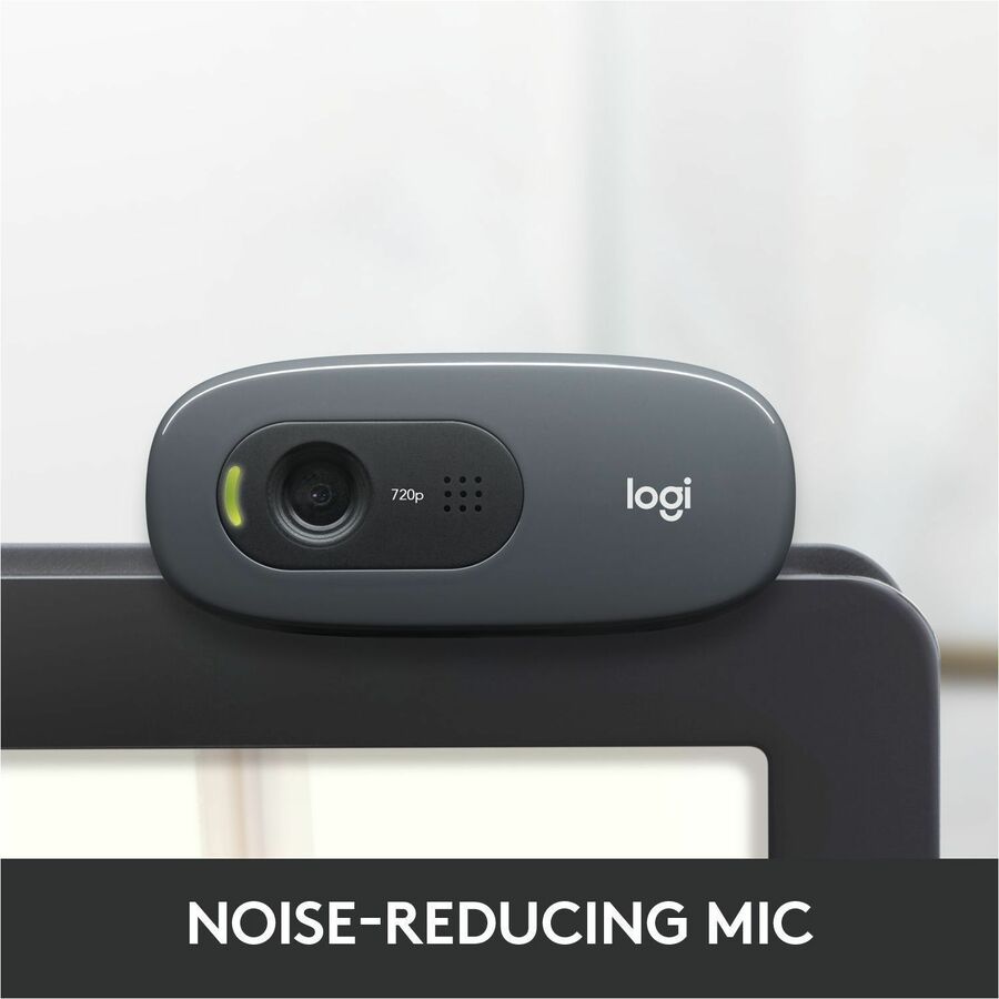 Logitech C270 Webcam - 30 fps - Black - USB 2.0 - 1 Each - 3 Megapixel Interpolated - 1280 x 720 Video - Fixed Focus - 5