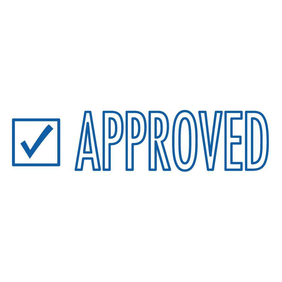 COSCO Shutter Stamp - Message Stamp - APPROVED - 0.50" Impression Width - 20000 Impression(s) - Blue - Rubber, Plastic -