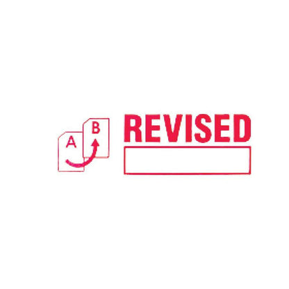 COSCO Shutter Stamp - Message Stamp - REVISED - 0.50" Impression Width - 20000 Impression(s) - Red - Rubber, Plastic - 1