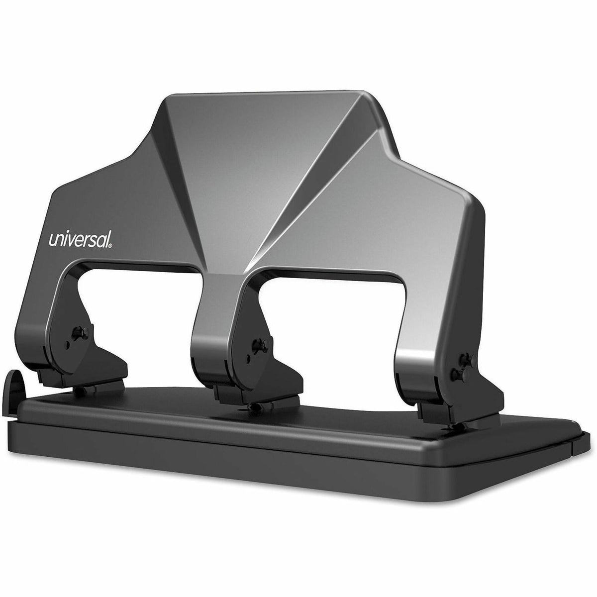 Universal Power Assist Punch - 3 Punch Head(s) - 30 Sheet - 9/32" Punch Size - Round Shape - Black