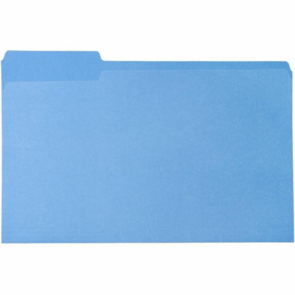 Business Source 1/3 Tab Cut Legal Recycled Top Tab File Folder - 8 1/2" x 14" - 3/4" Expansion - Top Tab Location - Asso