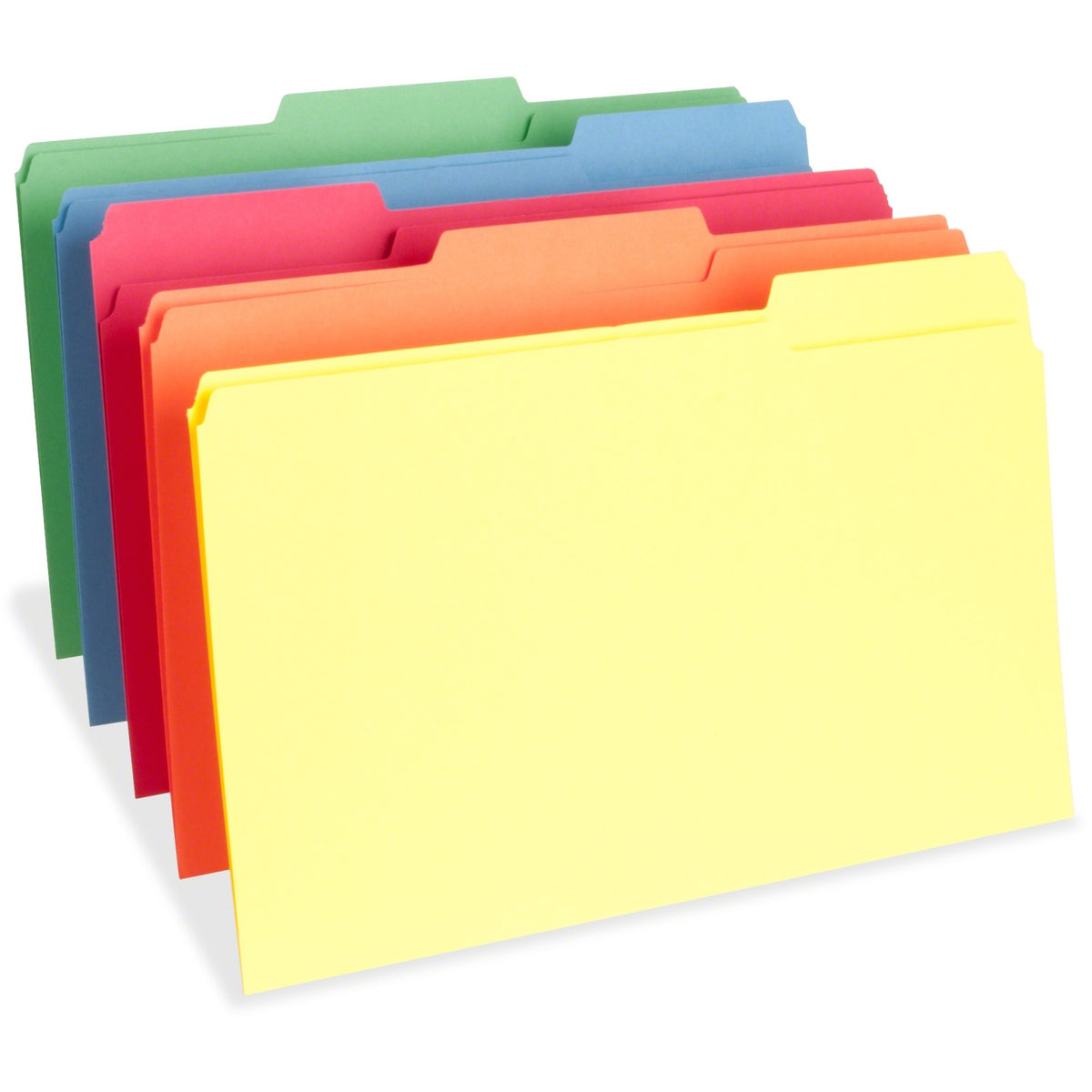 Business Source 1/3 Tab Cut Legal Recycled Top Tab File Folder - 8 1/2" x 14" - 3/4" Expansion - Top Tab Location - Asso