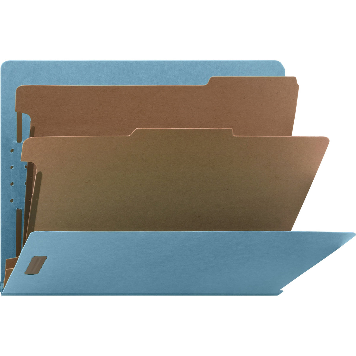 Nature Saver Letter Recycled Classification Folder - 8 1/2" x 11" - End Tab Location - 2 Divider - 25 pt. - Fiberboard -
