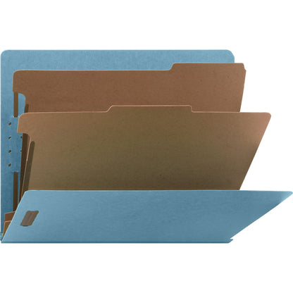 Nature Saver Letter Recycled Classification Folder - 8 1/2" x 11" - End Tab Location - 2 Divider - 25 pt. - Fiberboard -