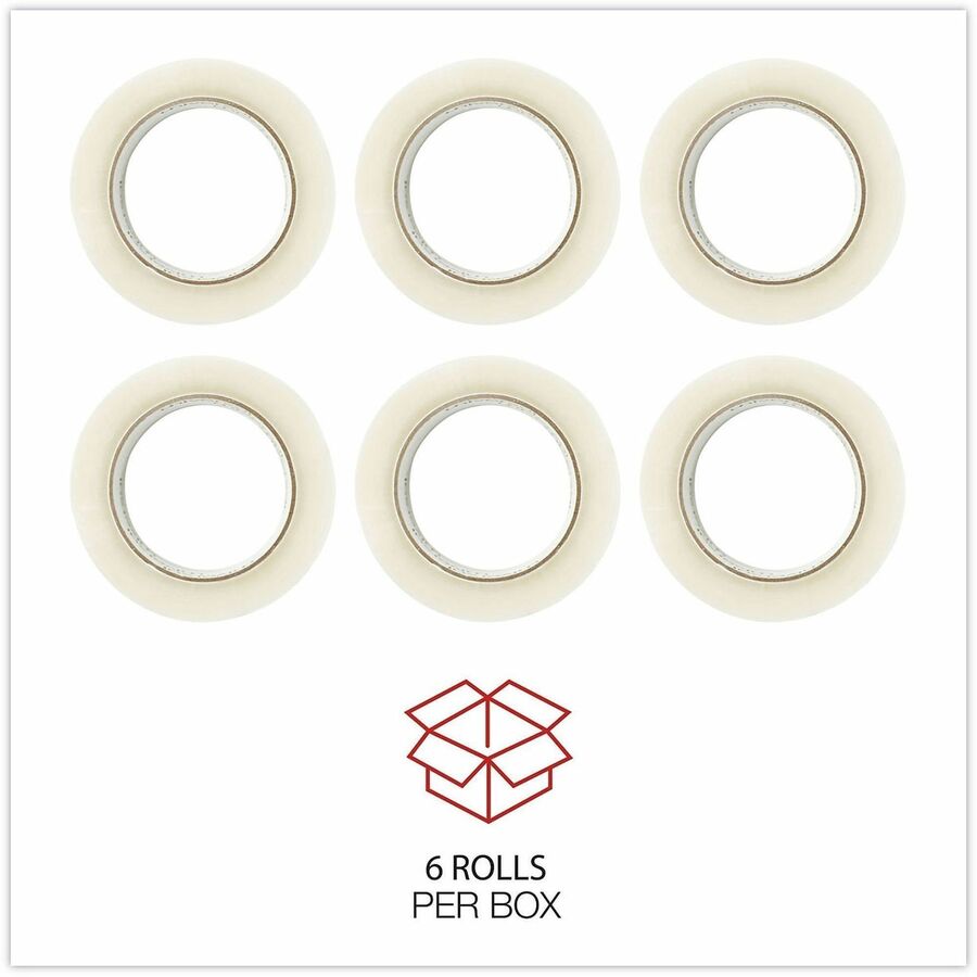 Universal General-Purpose Box Sealing Tape, 3" Core, 1.88" x 110 yds, Clear, 6/Pack - 110 yd Length x 1.88" Width x 2 mi