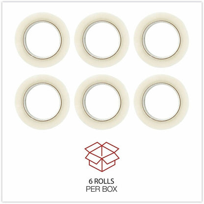 Universal General-Purpose Box Sealing Tape, 3" Core, 1.88" x 110 yds, Clear, 6/Pack - 110 yd Length x 1.88" Width x 2 mi