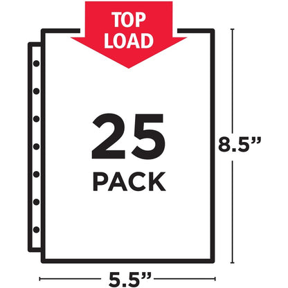 Avery® Mini Diamond Clear Heavyweight Sheet Protectors - 1 x Sheet Capacity - For 5 1/2" x 8 1/2" Sheet - 7 x Holes - 3 