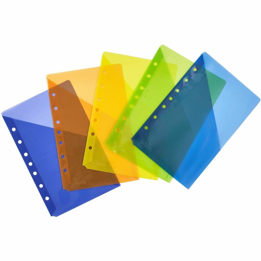 Avery® Mini Binder Pockets, Assorted, 5.5" x 8.5" , 5ct (75307) - 20 x Sheet, Paper, Photograph, Document Capacity - 5 /