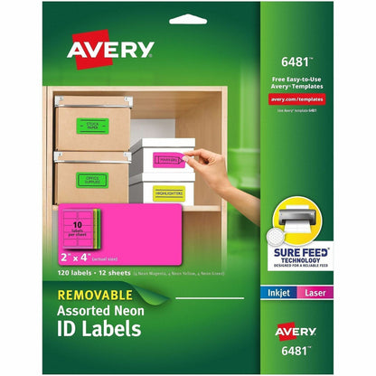 Avery® Multipurpose Label - x 2" Width x 4" Length - Removable Adhesive - Rectangle - Inkjet, Laser - Matte - 120 / Pack