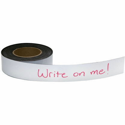 Zeus Write On/Wipe Off Magnetic Label Tape 50' x 2" WHITE - 16.67 yd Length x 2" Width - White - Magnet - Damage Resista