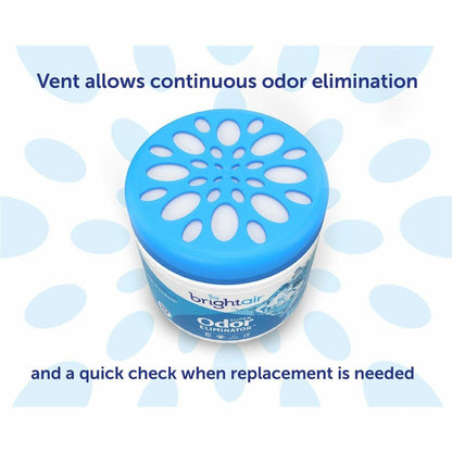 Bright Air Super Odor Eliminator Air Freshener - Gel - 450 ft³ - 14 fl oz (0.4 quart) - Cool, Clean - 90 Day - 1 Each