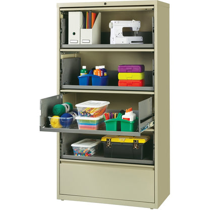 Lorell Fortress Series Lateral File - 36" Width x 18.6" Depth x 68.8" Height - 5 x Drawer(s) for File - A4, Legal, Lette