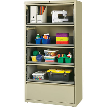Lorell Fortress Series Lateral File - 36" Width x 18.6" Depth x 68.8" Height - 5 x Drawer(s) for File - A4, Legal, Lette