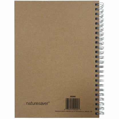 Nature Saver Hardcover Twin Wire Notebooks - 80 Sheets - Wire Bound - 0.25" Ruled - Ruled Margin - 22 lb Basis Weight - 